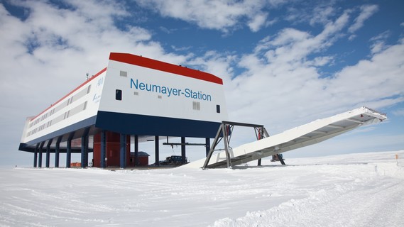 Die deutsche Forschungsstation Neumayer-Station III in der Antarktis.