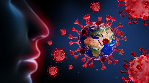 Corona Viren vor Nase und Mund - Wuhan Virus