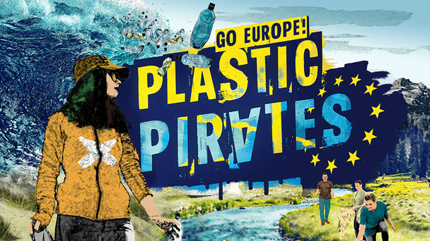 Keyvisual der Citizen-Science Kampagne „Plastic Pirates Go Europe!“